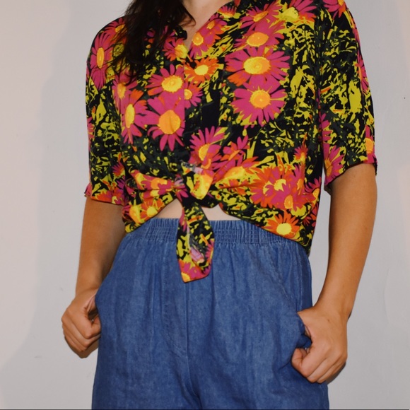 Vintage Denim High Waist Grandma Shorts - Picture 1 of 4